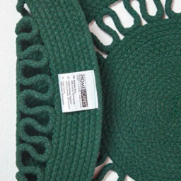 Homescapes Green Crochet Braided Rug 70Cm Round - thumbnail 5