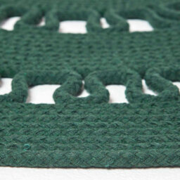 Homescapes Green Crochet Braided Rug 70Cm Round - thumbnail 4