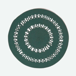 Homescapes Green Crochet Braided Rug 70Cm Round - thumbnail 1