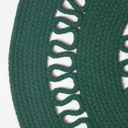 Homescapes Green Crochet Braided Rug 70Cm Round - thumbnail 3