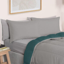OHS Coverless 10.5 Tog Duvet & Pillowcase, Teal/grey - King - thumbnail 8