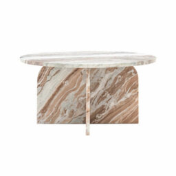 Xample Gallery Amalfi Natural Marble Coffee Table Solid Stone Top Base Curved Edges Luxury Living Room Centre Table - thumbnail 5