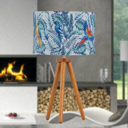 First Choice Lighting Voyage - Dark Oak Table Lamp Or Bedside Light With Parrot Velvet Shade - thumbnail 4