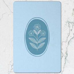 Benjamin Tate Design Placemat And Coaster Set Light Blue With Wood Bottom And Designer Botanical Artwork Exclusive Edition - thumbnail 2