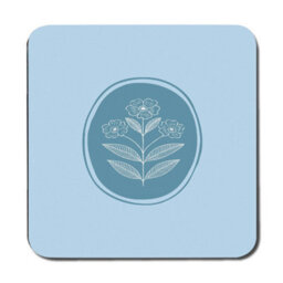 Benjamin Tate Design Placemat And Coaster Set Light Blue With Wood Bottom And Designer Botanical Artwork Exclusive Edition - thumbnail 3