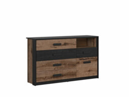 Impact Furniture Sideboard Storage Unit Chest Of Drawers Dresser Dark Oak Black Cabinet Large Luxury Bedroom Kassel - thumbnail 2