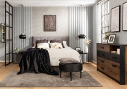 Impact Furniture Sideboard Storage Unit Chest Of Drawers Dresser Dark Oak Black Cabinet Large Luxury Bedroom Kassel - thumbnail 9
