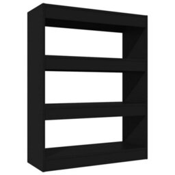 Berkfield Book Cabinet/room Divider Black 80X30X103 Cm Engineered Wood - thumbnail 2