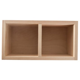 Woodeedoo Wooden Rectangular Storage Box With 2 Compartments Open Top Organiser Crayon Pen Pot Desk Tidy 23.5X12.5X10.5Cm - thumbnail 2