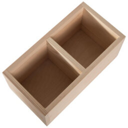Woodeedoo Wooden Rectangular Storage Box With 2 Compartments Open Top Organiser Crayon Pen Pot Desk Tidy 23.5X12.5X10.5Cm - thumbnail 4