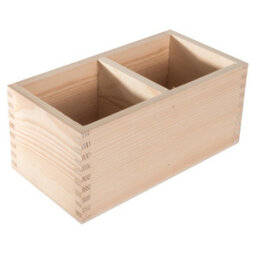Woodeedoo Wooden Rectangular Storage Box With 2 Compartments Open Top Organiser Crayon Pen Pot Desk Tidy 23.5X12.5X10.5Cm - thumbnail 7