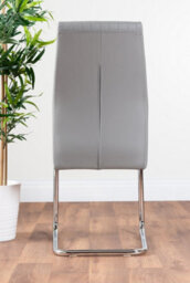 Furniturebox Imperia Grey High Gloss 6 Seater Dining Table With Structural 2 Plinth Column Legs 6 Grey Faux Leather Lorenzo Cantilever Chairs - thumbnail 7