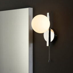 Luminosa Lighting Luminosa Riomaggiore Bathroom Wall Lamp Chrome Plate & Matt Opal Glass Ip44 - thumbnail 4