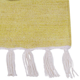 Wyld And Coco Handwoven Yellow Polyester Rug 140 X 200 Cm Abstract Pattern With Tassels - Boho Indoor/outdoor - thumbnail 6