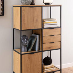 Furniture To Go Swindon Bookcase With 2 Doors, 3 Drawers And 1 Shelves In Black - thumbnail 6