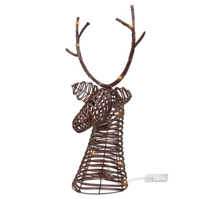 Beliani Christmas Decoration Led Dybeso Reindeer 60 Cm Dark Brown - image 1