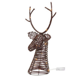Beliani Christmas Decoration Led Dybeso Reindeer 60 Cm Dark Brown