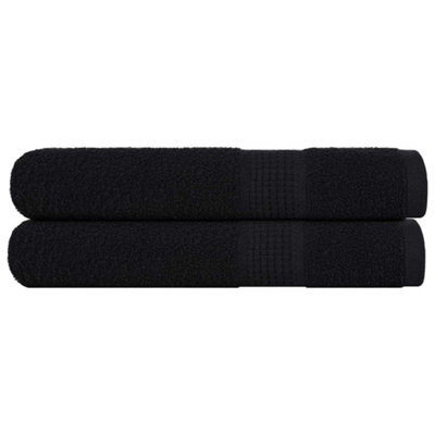 Walplus Towels 2 Pcs Black 100X200 Cm 360 Gsm 100% Cotton - image 1