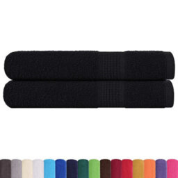 Walplus Towels 2 Pcs Black 100X200 Cm 360 Gsm 100% Cotton - thumbnail 2