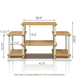 Walplus Furinno 11257Be/wh Turn-N-Tube No Tools Entertainment Center, Beech/white - thumbnail 2