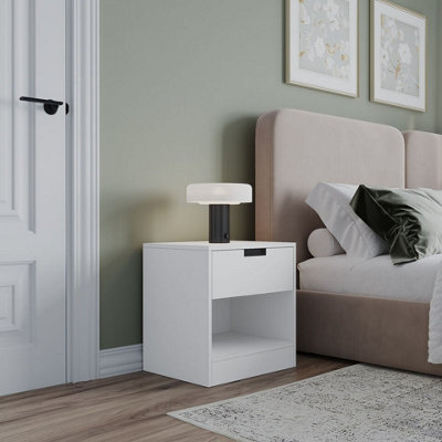 Urbn-Living Urbnliving 47Cm Height Drawer Bedside White Table Nightstand Shelf Cabinet Storage Unit Bedroom Furniture - image 1