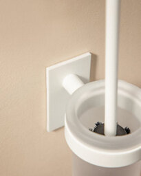 Cosmic Wall-Mounted Toilet Brush, Self-Adhesive, Black, Compact Design, Glass And Metal, Stick Collection - thumbnail 2