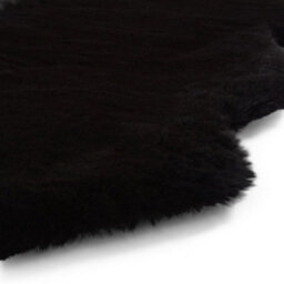 Sheepskin Black Plain Shaggy Rug, 50mm Thickness Modern Rug, Luxurious Rug For Living Room, & Dining Room-60Cm X 90Cm (Single) - thumbnail 5
