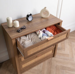 Home Treats Chest Of 4 Drawer's Wooden Rattan Furniture - thumbnail 3