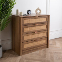 Home Treats Chest Of 4 Drawer's Wooden Rattan Furniture - thumbnail 2