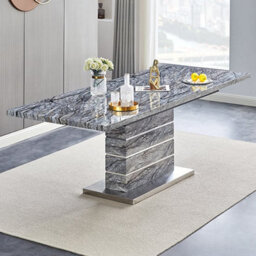 Furniture in Fashion Parini Large Extending Dining Table In Melange Marble Effect - thumbnail 2