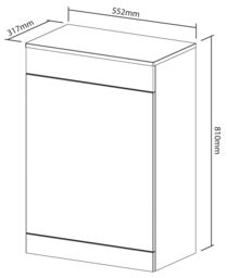 Ardenno Gloss White Toilet Cabinet (H)810mm X (W)550mm - thumbnail 3
