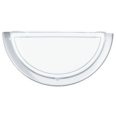 Stylish Wall Light With Chrome Finish And White Glass Shade - E27 Bulb Required - image 1