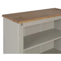 Grey Wax 5 Shelf Solid Pine Bookcase - thumbnail 3