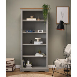 Grey Wax 5 Shelf Solid Pine Bookcase - thumbnail 5