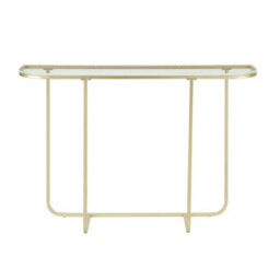 Urbn-Living Urbnliving 112 Cm Width 76Cm Height With Glass Top And Golden Leg Entry Console Side Sofa Accent Table