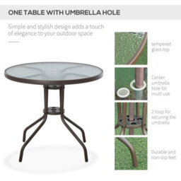 Wyld Haus Jattare 4-Seater Cream And Coffee Garden Dining Set With Parasol, Foldable Chairs And Glass Table - thumbnail 6