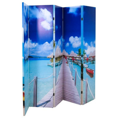 Vidaxl Folding Room Divider 200X170 Cm Beach Room Dividers - image 1