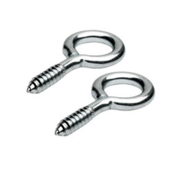 2X Screw Eyes 75X7.3mm Bzp Steel - Rust-Resistant Hooks For Hanging Cables, Lights - Indoor & Outdoor Use