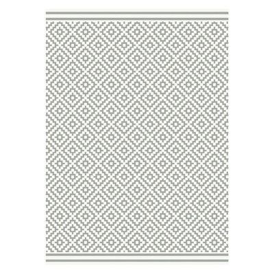 Outdoor Rug, Stain Resistant Geometric Rug, 4mm Thick Grey Outdoor Rug, Flatweave Rug, Modern Outdoor Rug-80Cm X 150Cm - image 1