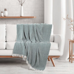 Ehc Herringbone Cotton Throw For Double Bed Sofa Couch,150 X 200 Cm, Hunter Green - thumbnail 3