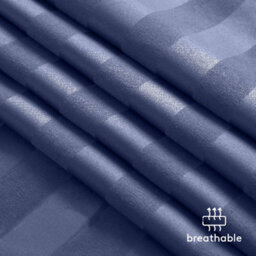 Ameha Stripe Duvet Set Reversible Bedding Set With Pillowcase Breathable Microfiber Quilt Cover Washed Blue Double Size 200X200Cm - thumbnail 3