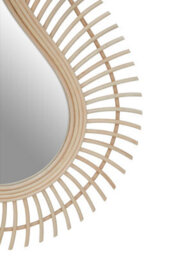 Orsina Teardrop Natural Rattan Wall Mirror, Large Wood Wall Mirror, Mirror With Rattan Frame, Reliable Tear Mirror - thumbnail 4