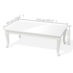 Vidaxl Coffee Table 115X65X42 Cm High Gloss White High Gloss Coffee Tables - thumbnail 7