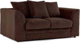 BlissFurniture Ltd Bliss Furniture Brown Jumbo Cord 2 Seater Sofa Compact Size With Scatter Back Cushions - thumbnail 1