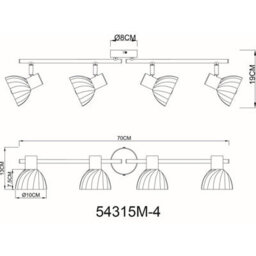 Luminosa Lighting Luminosa Zachery Ceiling Spotlight Bar Brass-Coloured Matt Amber Glass Shade 4X E14 - thumbnail 8