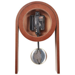 Wyld And Coco Elara Home Modern Mdf Table Clock - Brown, Round Face, Pendulum, W15 X D6 X H25Cm - thumbnail 5