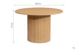 Brown Round Fluted Dining Table Axel Birlea - thumbnail 9