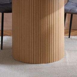 Brown Round Fluted Dining Table Axel Birlea - thumbnail 5