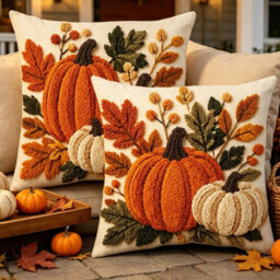 Amorly 2Pcs Halloween Throw Pillow Covers 45X45Cm 2D Printed Cushion Cases For Sofa Couch Fall Harvest Home Decor - thumbnail 7