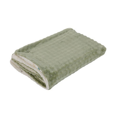 Thehotsale Sherpa Thickened Double Sided Warm Soft Green Throw Blanket Plain Design 150Cm W X 100Cm D - image 1